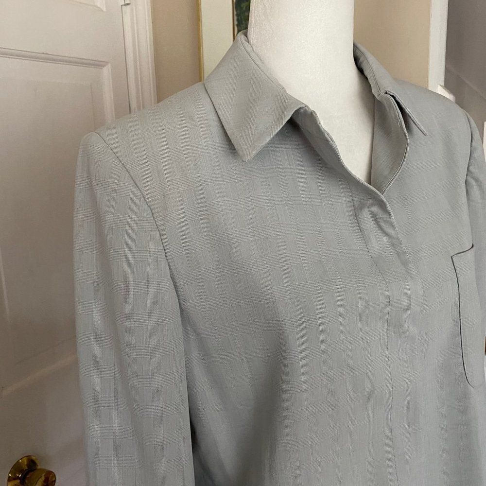 John Meyer Gray Plaid Button Front Jacket Blazer … - image 3